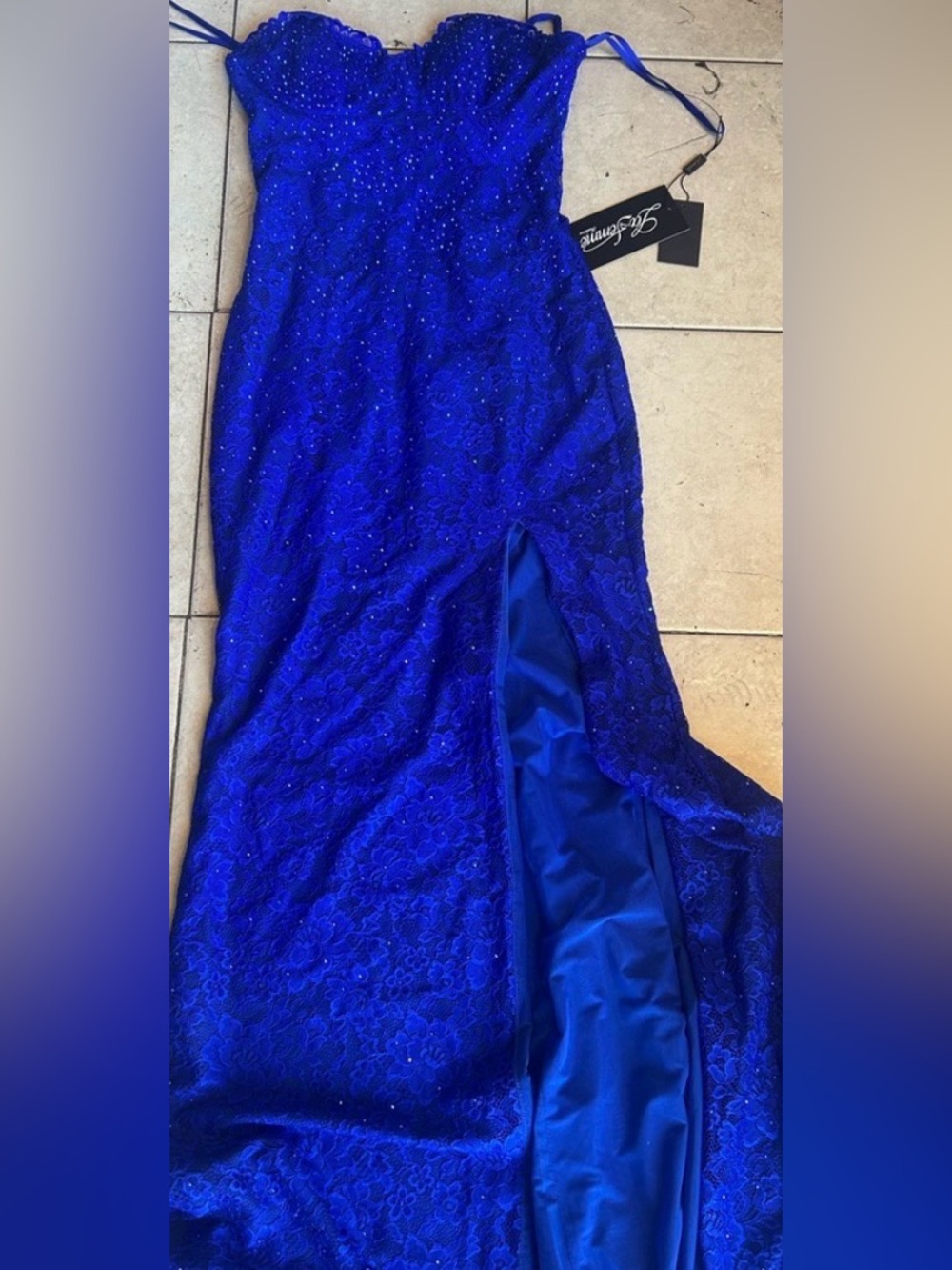La Femme Royal Blue Maxi Dress